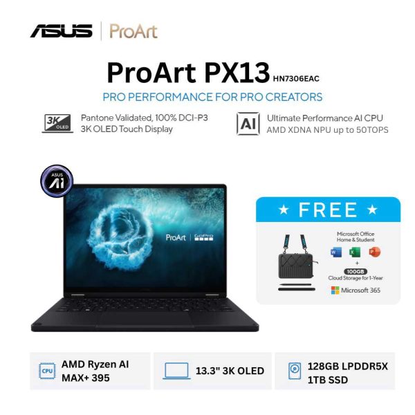 Asus ProArt PX13 HN7306EAC-OLEDS9111TM [AMD Ryzen AI Max+ 395|TouchScreen|RAM 128GB|SSD 1TB|Win11|OHS24+365]